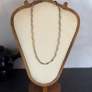 Vintage 2000 Gold Vermeil KC .925 Sterling Silver 20" Herringbone Necklace Italy